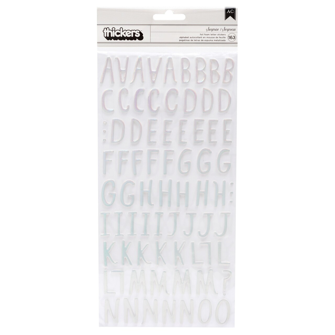 Hooray Thickers Stickers 163/Pkg-Surprise Alpha/Holographic Foam